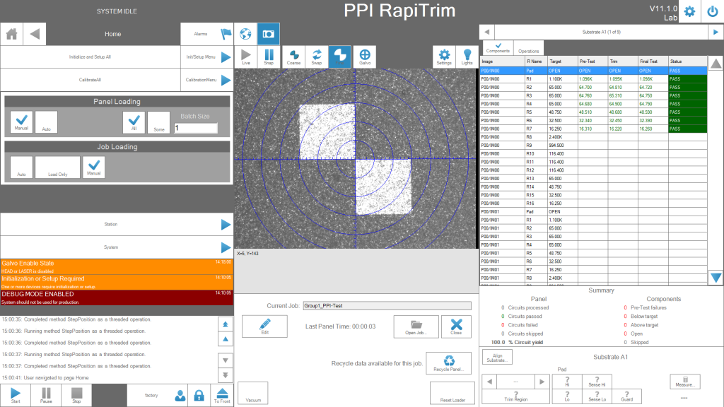 software for laser resistor trimming