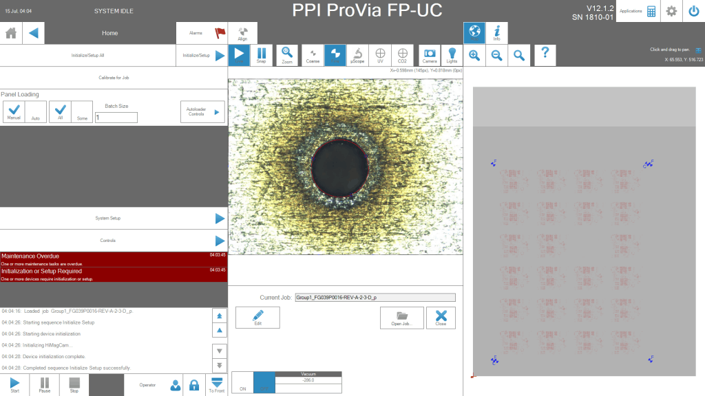 software for laser via drilling